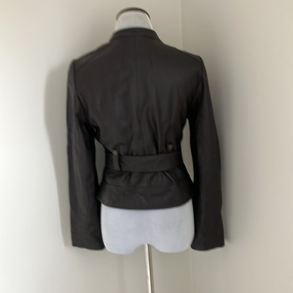 Arden B brown leather moto jacket coat medium - Picture 7 of 13